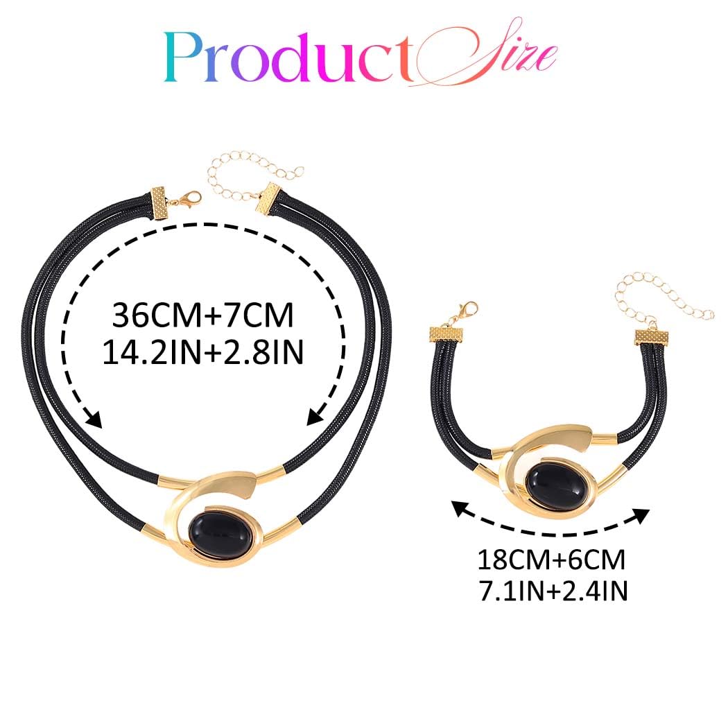CLOACE Gold Necklace Set Boho Double-Layer Pendant Necklace Bracelet Sets Vintage Fashion Jewelry for Women