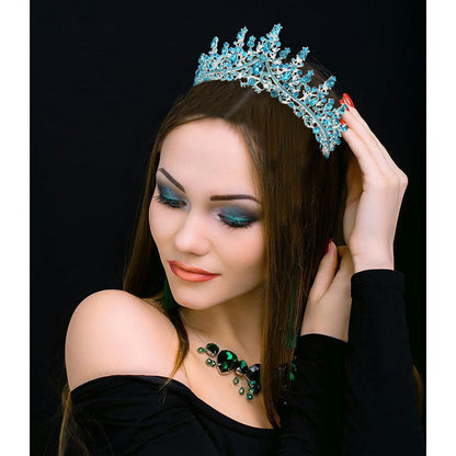 TOBATOBA Silver Wedding Crystal Tiaras and Crowns for Women, Bride Royal Queen Headband Princess Quinceanera Headpieces for Birthday Prom Pageant Party