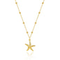 Zeffy Shell Necklace for Women,14K Gold Plated Layered Starfish Conch SeaShell Pearl Pendant Charm Necklace Stack Waterproof Dainty Beach Jewelry for Summer Vacation