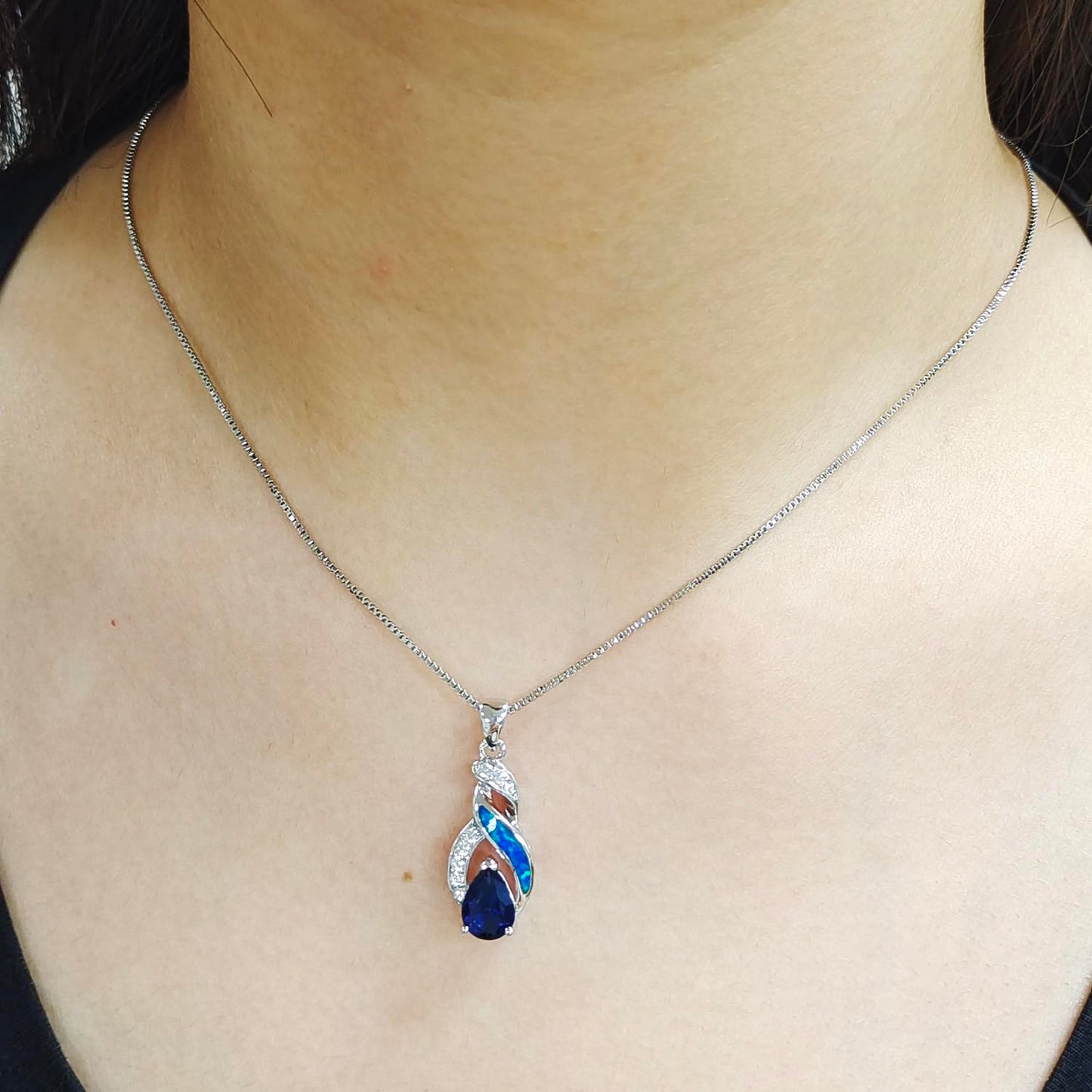Jewelry Sets Australian Created Opal Necklace Earrings Jewelry for Mom