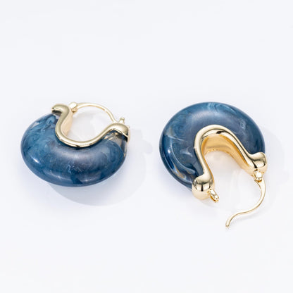 Chunky Gold Resin Hoop Earrings Leverback Statement Huggie Hoops Dangle Drop Dressy Earring Prom Festival Vacation Jewelry for Women