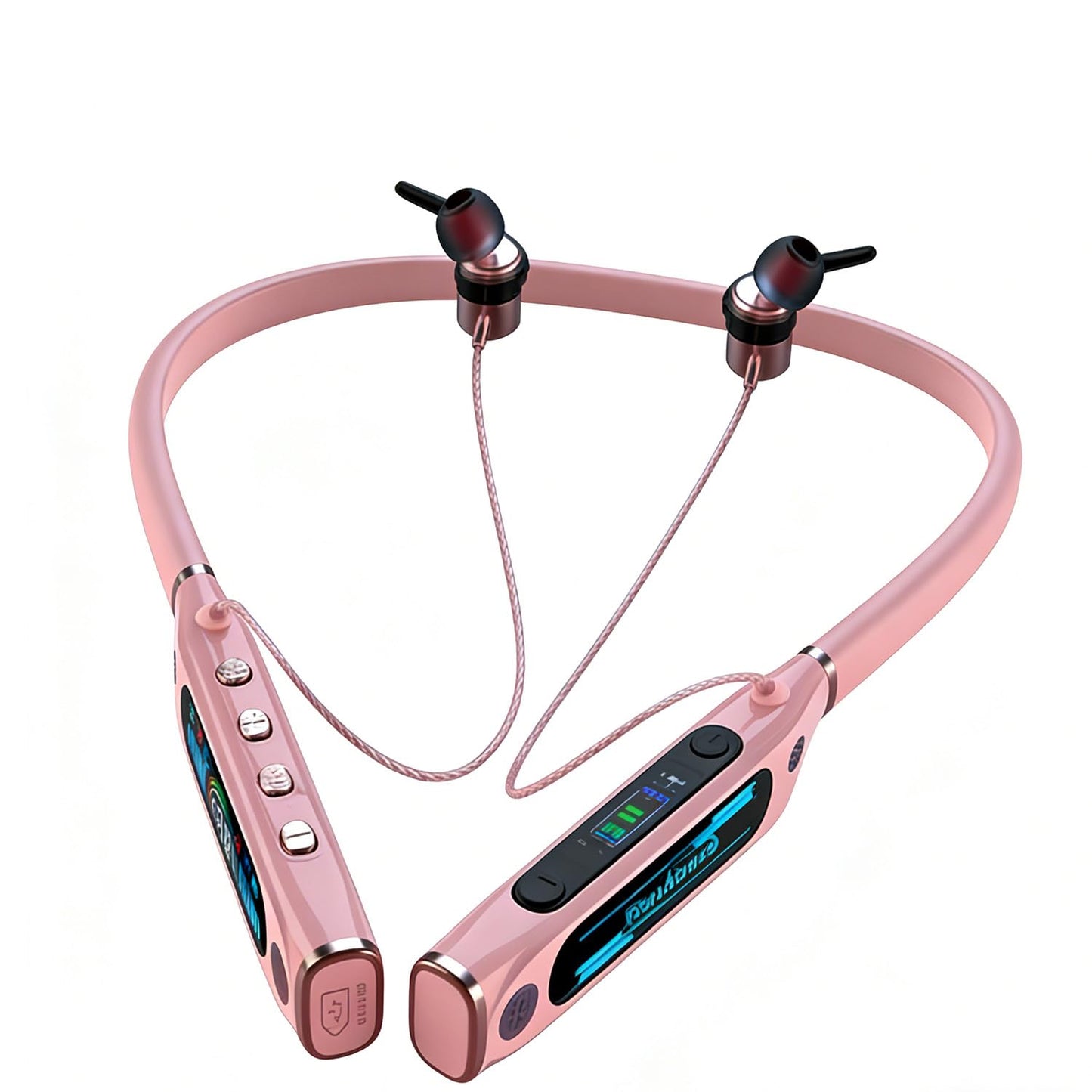 Neckband Bluetooth Headphones, 10mm Graphene Diaphragm Earphones with ENC Noise Cancelling, 100H Playtime 1000mAh Battery, Bendable Silicone Neckband Sports Headset for Workout Running Blue