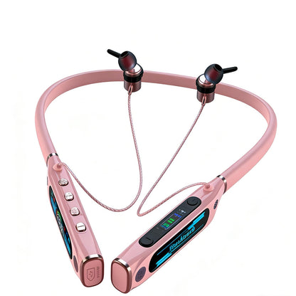 Neckband Bluetooth Headphones, 10mm Graphene Diaphragm Earphones with ENC Noise Cancelling, 100H Playtime 1000mAh Battery, Bendable Silicone Neckband Sports Headset for Workout Running Blue