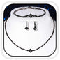 Aukmla Rhinestones Bridal Wedding Jewelry Sets Sparkly Necklace Earrings Bracelet Set Prom Formal Jewelry for Brides and Women