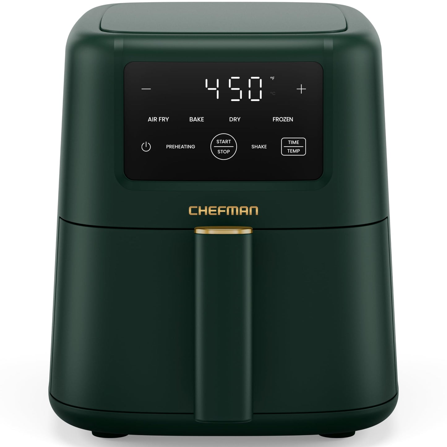 Chefman Air Fryer – 4-in-1 Slim 3.5 QT Airfryer, Air Fry, Bake, Dehydrate, Frozen, 450°F Max Temp for Extra Crispy Results in Minutes, Nonstick Ceramic Coating, Dishwasher-Safe Accessories - Black