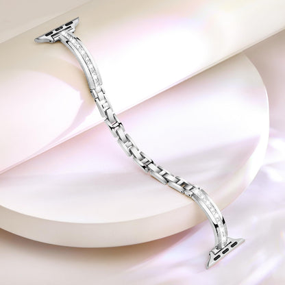 Missair Bands Compatible with Apple Watch Band 38mm 40mm 41mm 42mm 44mm 45mm 46mm 49mm for Women, Slim Metal Dressy Jewelry Bracelet with Bling Diamond for iWatch Series 11 10 9 8 7 6 5 4 3 SE Ultra