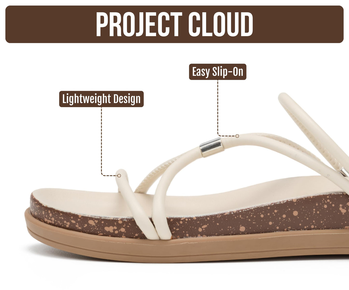 Project Cloud Summer Slides for Women 2026 with Plush and Soft Insole Womens Sandals Comfortable - Non-Slip and Lightweight Sandals Women Footwear