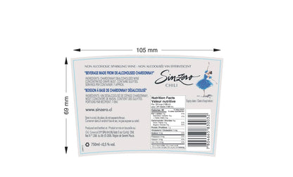 SINZERO - Cabernet Sauvignon - 750 ml 6 Pack - Non-alcoholic red wine - Aged in French oak for smooth rich flavor - Low calories, vegan friendly - Made in Chile