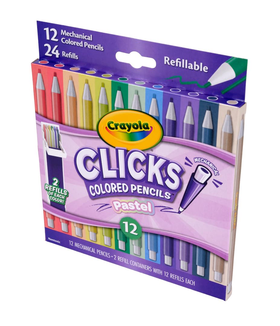 Crayola Clicks Retractable Tip Markers (10ct), Washable Cone Tip Art Marker Set, Cute Aesthetic School Supplies, Classroom Must Haves, Ages 3+