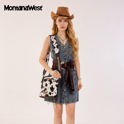 Montana West Multi Zip Pocket Crossbody Bag With Guitar Strap