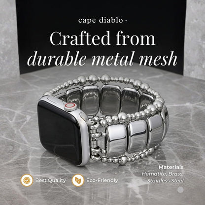 Cape Diablo Handmade Gemstone Watch Band for Women Compatible with Apple Watch 38mm 40mm 41mm 42mm 44mm 45mm, Boho Stretchable Strap Fits for iWatch Series 11/10/9/8/7/6/5/4/3/2/1 SE 3/2/1