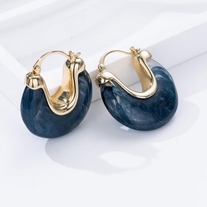Chunky Gold Resin Hoop Earrings Leverback Statement Huggie Hoops Dangle Drop Dressy Earring Prom Festival Vacation Jewelry for Women