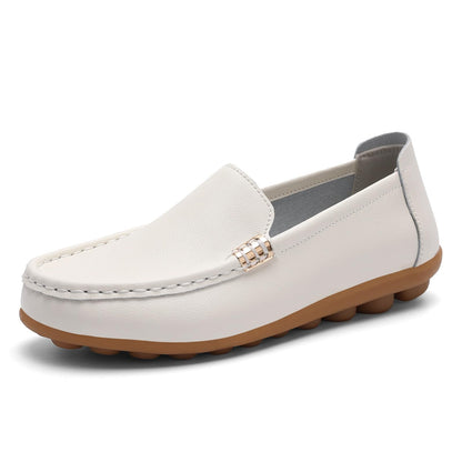 Women's Comfortable & Lightweight Leather Loafers Slip-Ons Driving Walking Mocs Boat Shoes Cute Business Casual Dress Shoes Work Flats for Women