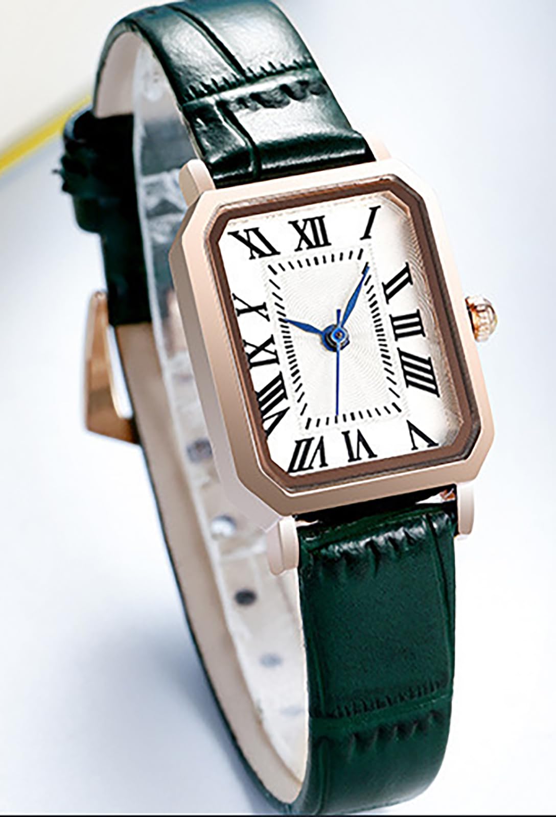 BESTKANG Leather Strap Watches for Women Elegant Dainty Ladies Watch Vintage Rectangle Women Quartz Wrist Watch