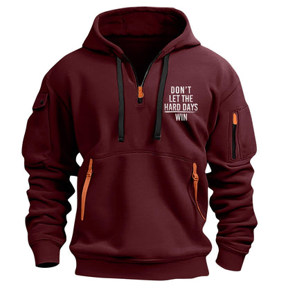 RTTUIOP Hoodies for Men Quarter Zip Pullover Tactical Sweatshirt Vintage Long Sleeve Casual Fashion Hoodie With Pockets