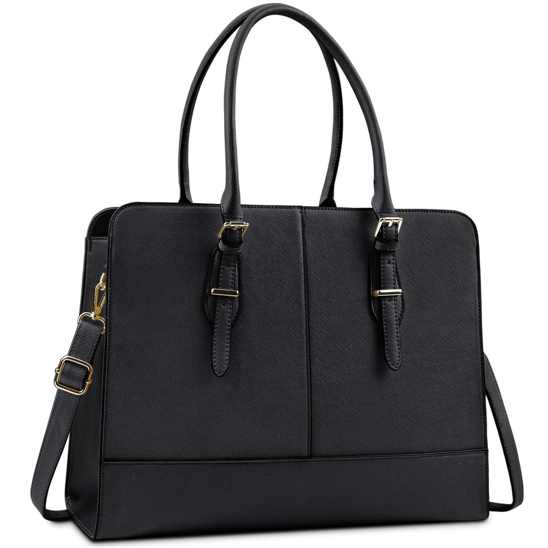 Laptop Bag for Women 15.6 Inch Leather Work Tote Briefcase Business Computer Shoulder Bag Large Capacity Waterproof Office Messenger Handbag Professional Teacher Nurse Carryall