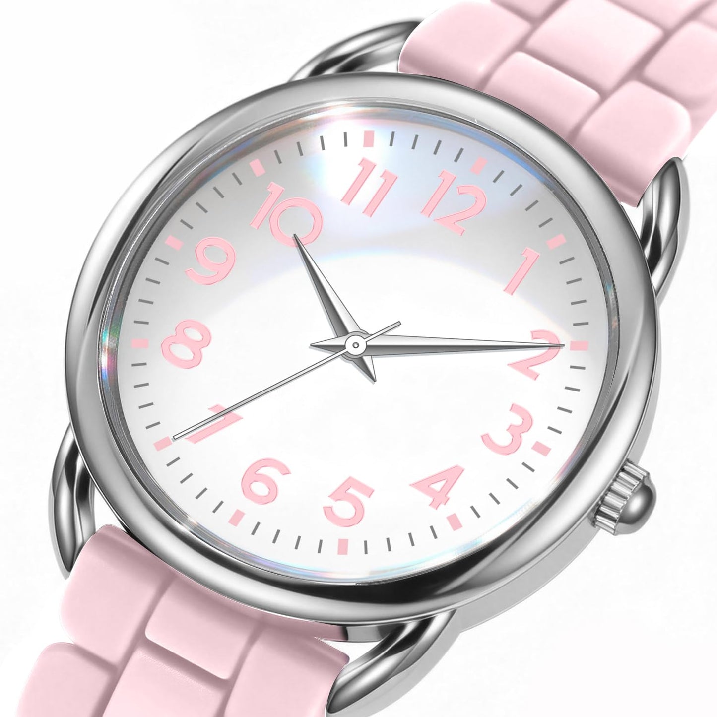 Bisley 35MM Watches for Women Big Face Easy Reader Silicone Strap Water Proof