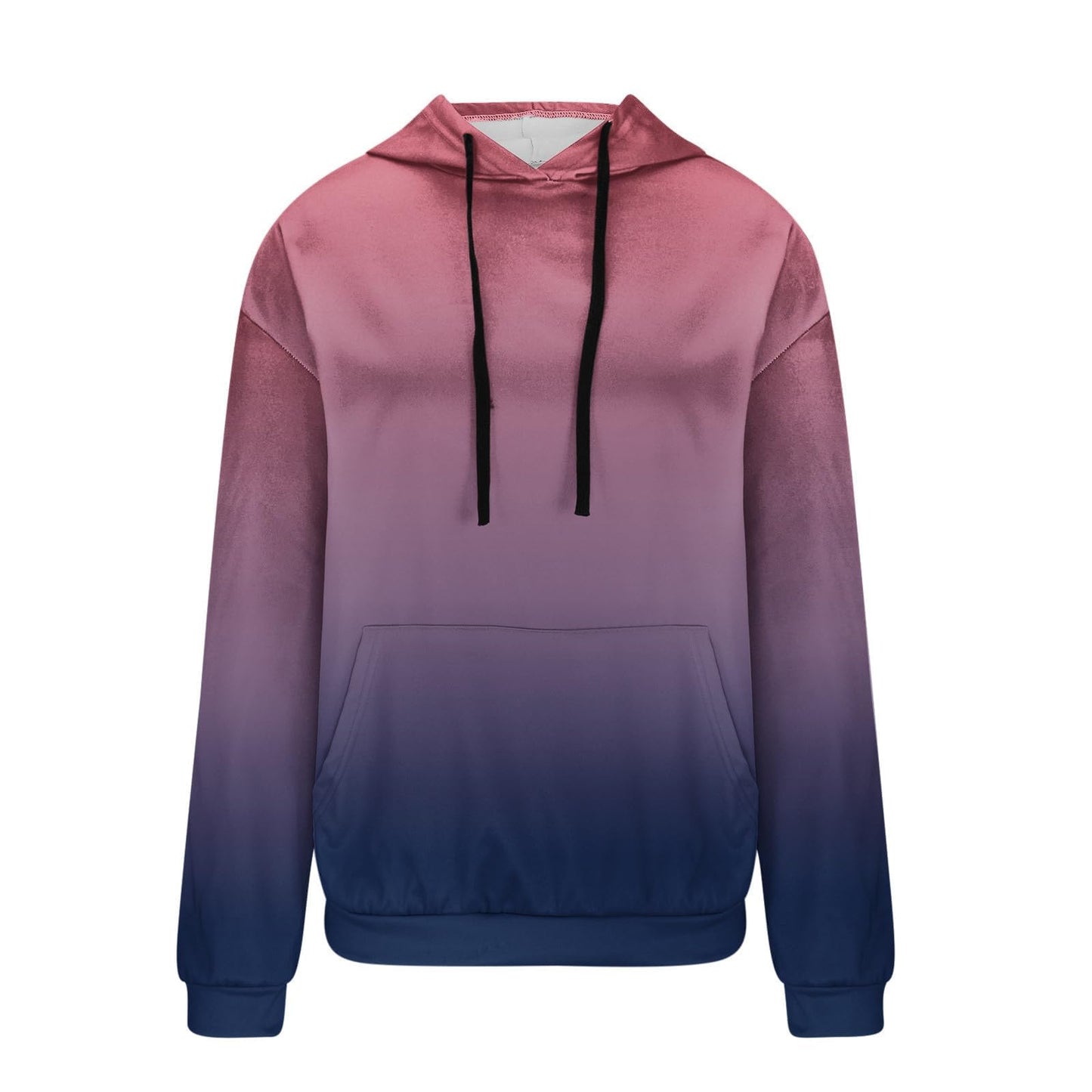 Women Gradient Tie Dye Pullover Hoodie Long Sleeve Drawstring With Pocket Oversized Casual Street Sweatshirts