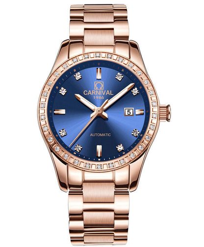 LOREO Women's Automatic Watch Diamond-Accented Dress Watch for Women Self-Winding Mechanical Watch with Sapphire Crystal Stainless Steel Two-Tone Bracelet 33MM Elegant Wrist Watch