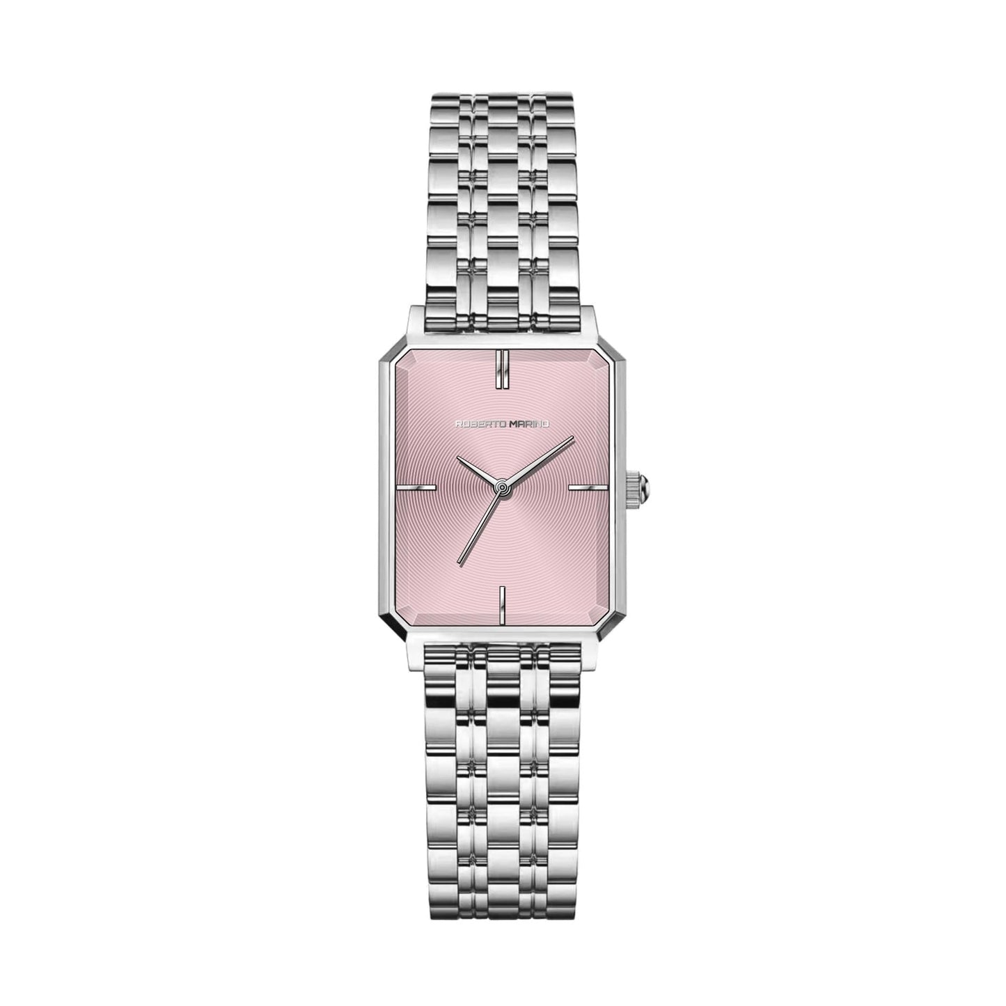Roberto Marino RM1982 Women’s Luxury Watch Rectangular Gold – Japanese Quartz Movement, Vintage Stainless Steel Design, Silver Dial, Elegant Dress Timepiece, 3ATM Water Resistant – Reloj para Mujer