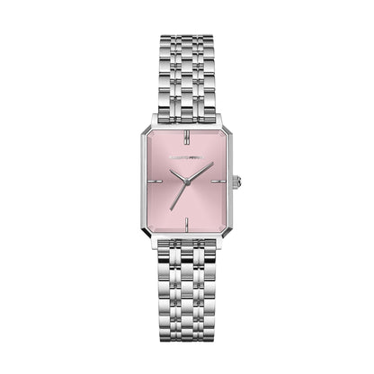 Roberto Marino RM1982 Women’s Luxury Watch Rectangular Gold – Japanese Quartz Movement, Vintage Stainless Steel Design, Silver Dial, Elegant Dress Timepiece, 3ATM Water Resistant – Reloj para Mujer