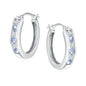 Channel Set Small Huggie Hoop Earrings Sterling Silver or 14K Gold Color,Lightweight Hypoallergenic CZ Diamond Chunky Hoop Earrings for Women