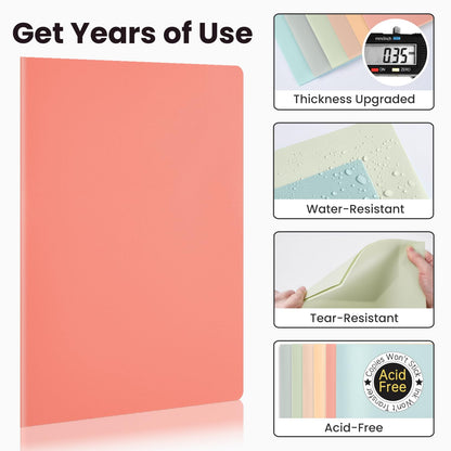 Sooez 6Pack Folders with Pockets, Pastels Colors, Heavy Duty Pocket Folder, Plastic Folders with Pockets, 2-Pocket Folder Bulk, Aesthetic File Folder, Back to School Office Filing Supplies