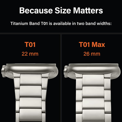 KORDIZ Titanium Watch Band T01 Max - Fits Apple Watch ULTRA 3 & ULTRA 2/1 (49mm) - Adjustable Titanium Apple Watch Band with Secure Clasp - Premium Color Matching Band (T01 Max | ULTRA Silver)