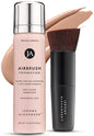 Jerome Alexander MagicMinerals AirBrush Foundation – 2 Piece Set with Airbrush Foundation and Kabuki Brush - Spray Makeup with Anti-aging Ingredients for Smooth Radiant Skin - Light Medium