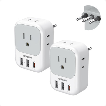 TESSAN 2 Pack European Travel Plug Adapter, Europe Power Converter