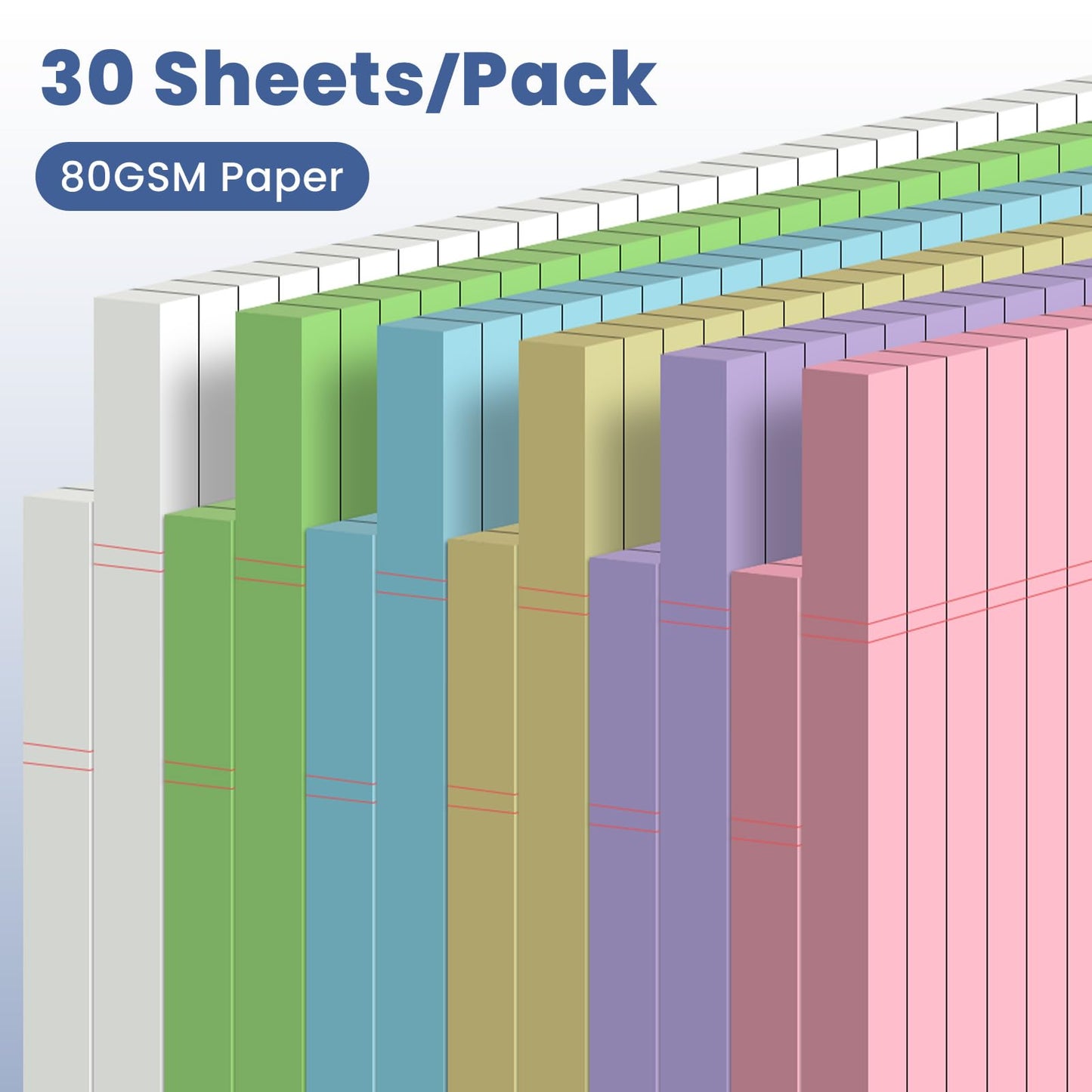 12 Pack Notepads 5x8, Small Legal Pads Narrow College Ruled, 30 Sheets/Pack, Perforated Notebook - White Note Pads for School, Memo, Note Taking, Teacher & Office Supplies, Writing Pads of Paper