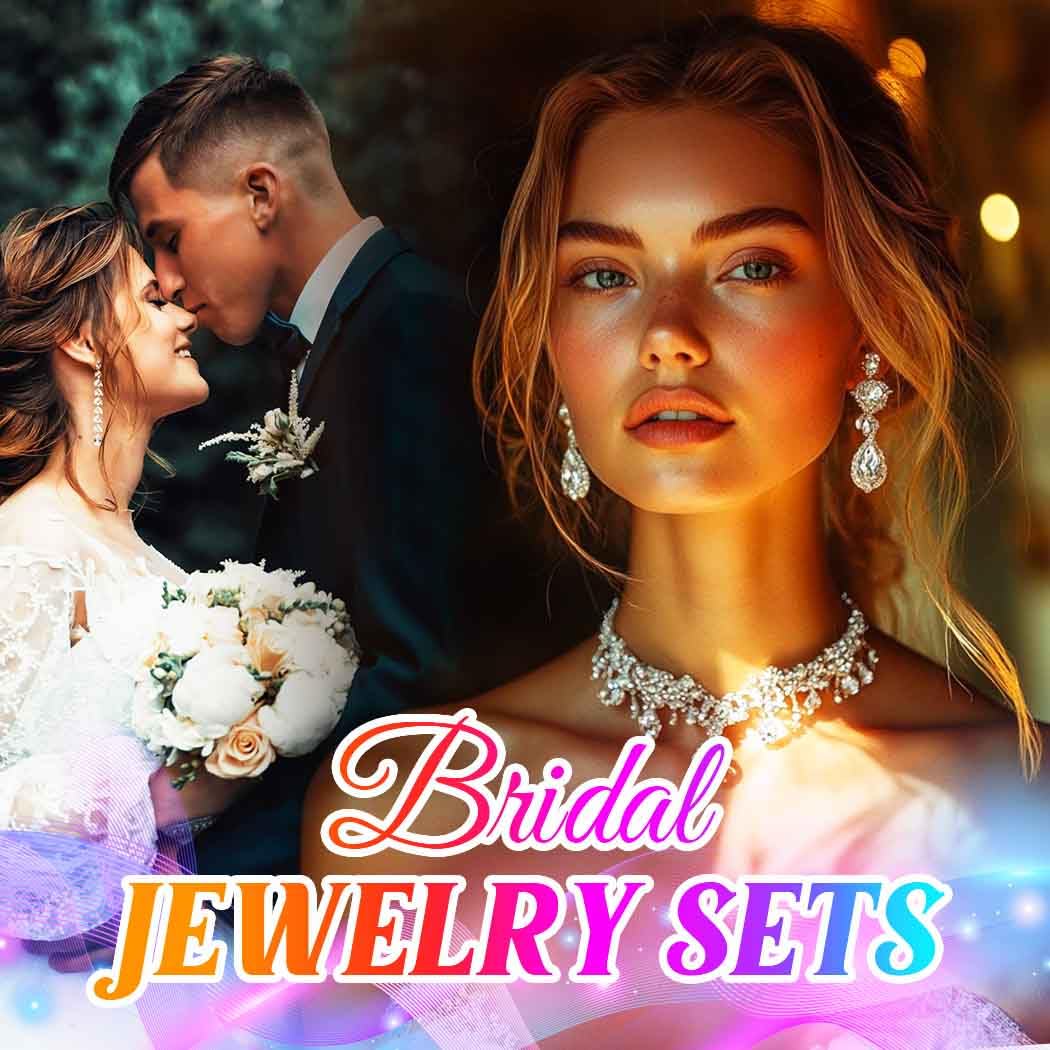 Unicra Black Jewelry Sets Rhinestone Necklace Hoop Earrings Bracelet Set Prom Formal Sparkly Costume Jewelry Sets for Women