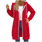 Long Hoodies for Women Zip Up Hooded Sweatshirt Jackets Lightweight Loose Comfort Fleece Fashion Fall Winter Clothes
