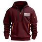 RTTUIOP Hoodies for Men Quarter Zip Pullover Tactical Sweatshirt Vintage Long Sleeve Casual Fashion Hoodie With Pockets
