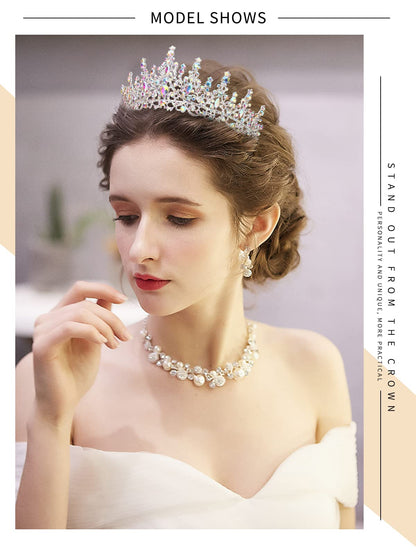 TOBATOBA Silver Wedding Crystal Tiaras and Crowns for Women, Bride Royal Queen Headband Princess Quinceanera Headpieces for Birthday Prom Pageant Party