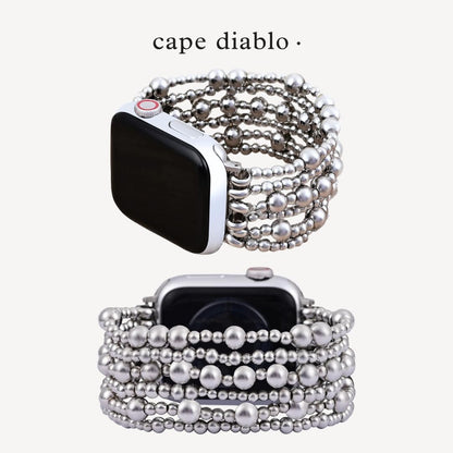 Cape Diablo Handmade Gemstone Watch Band for Women Compatible with Apple Watch 38mm 40mm 41mm 42mm 44mm 45mm, Boho Stretchable Strap Fits for iWatch Series 11/10/9/8/7/6/5/4/3/2/1 SE 3/2/1