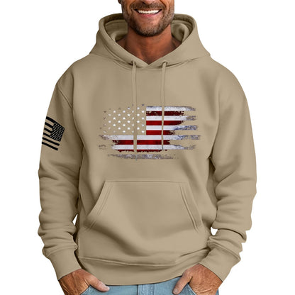 Ymosrh Mens Patriotic Hoodies USA Flag Print Hooded Sweatshirt Pullover Casual Fashion Hoodie, M-6XL