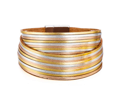 Fesciory Leather Wrap Bracelets for Women, Boho Western Layered Jewelry | Layered leather cuff bracelets, Easy on and off, Boho western style, Daily wear, Gift for women