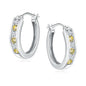 Channel Set Small Huggie Hoop Earrings Sterling Silver or 14K Gold Color,Lightweight Hypoallergenic CZ Diamond Chunky Hoop Earrings for Women