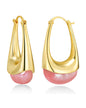 SNGIA Long Oval Chunky Dangle 18K Gold Plated Hoops with Colored Resin Gemstone Statement Earrings for Women, (Green, Brown, Light blue, Dark Blue), Bold Drop Handmade Exaggerated Irregular Trendy Bohemian Jewelry Gifts, Unique Dangling Teardrop Baroque S