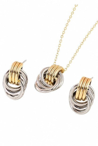 Gold Knot Pendant Necklace for Women Gold Statement Geometric Necklace Dainty Link Choker Necklace Trendy Jewelry Accessories
