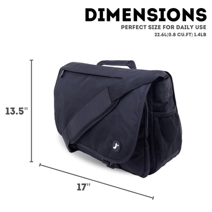 J World New York Thomas Laptop Messenger Bag for Women & Men. Kids Computer Bookbag