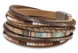 Fesciory Leather Wrap Bracelets for Women, Boho Western Layered Jewelry | Layered leather cuff bracelets, Easy on and off, Boho western style, Daily wear, Gift for women