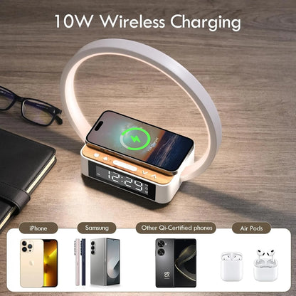 WILIT Touch Bedside Lamp with 3-Speed Dimming Night Light Qi Wireless Charger for Living Room Bedroom Children's Room Desk Lamp