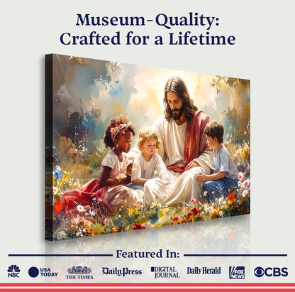 Jesus With Children Faith Wall Art VIII
