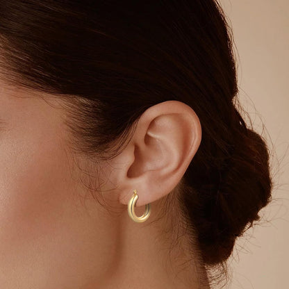 ALLHOLA 6 Pairs 14K Gold Plated Hoop Earrings for Women Trendy Chunky Lightweight Hoop Earrings Multipack Hypoallergenic, Thick Twisted Huggie Hoops Earring Set Jewelry for Gifts