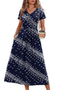 OFEEFAN Summer Dresses for Women Flowy Casual A-Line Midi Dress Beach Vacation Sundresses with Pockets S-2XL