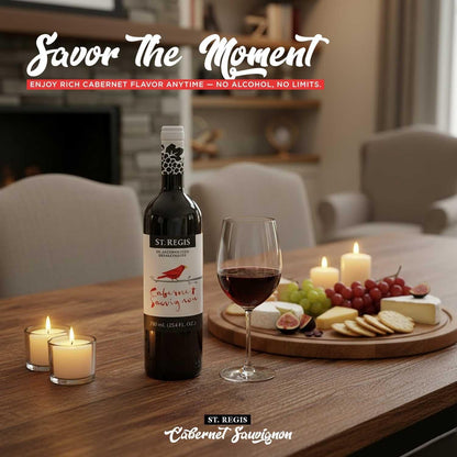ST. REGIS Non-Alcoholic Cabernet Sauvignon, 25.4 Fl Oz (2 Pack) - Low Calorie, Low Sugar - Fruity & Spicy Rich Flavor from Spain