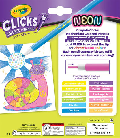 Crayola Clicks Retractable Tip Markers (10ct), Washable Cone Tip Art Marker Set, Cute Aesthetic School Supplies, Classroom Must Haves, Ages 3+