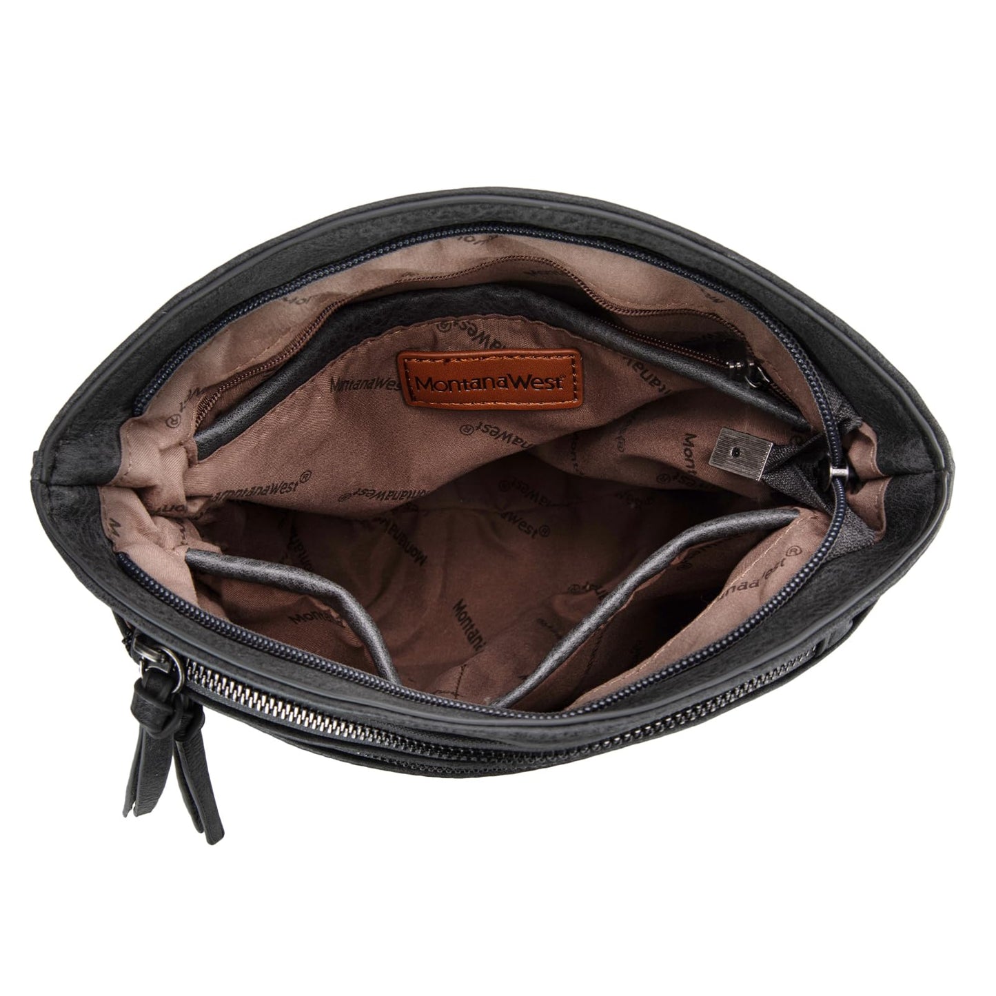 Montana West Multi Zip Pocket Crossbody Bag With Guitar Strap